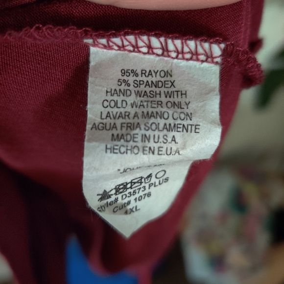 Bellamie Merlot Rayon Dress - Picture 6 of 6